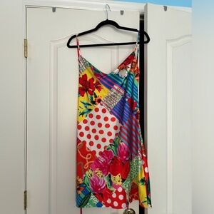 Multi Pattered Satin Mini Dress